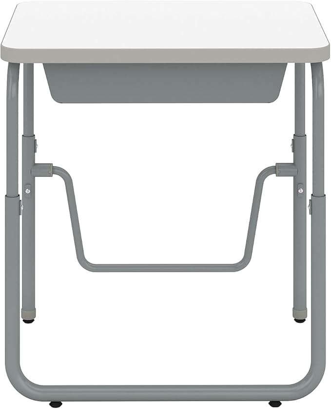 Safco Products AlphaBetter 2.0 Height Adjustable Student Desk with Swinging Footrest Bar and Book Box, Sit to Stand, 22"-30" with Dry Erase Classroom and Home School Desk