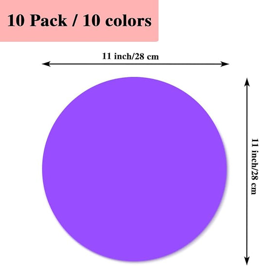 10 Pcs 11 Inch Dry Erase Dots Circles,Whiteboard Marker Removable Vinyl Stickers,Spots Wall Decals for Classroom,Drills and Training School Teaching Progress(10 Colors)