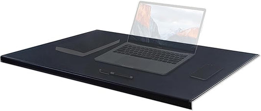 AKOZLIN 27.55”x 15.8" Soft PU Leather Surface Office Desk Mouse Mat Anti-Push Pad with Full Grip Fixation Lip Table Blotter Edge-Locked Protector