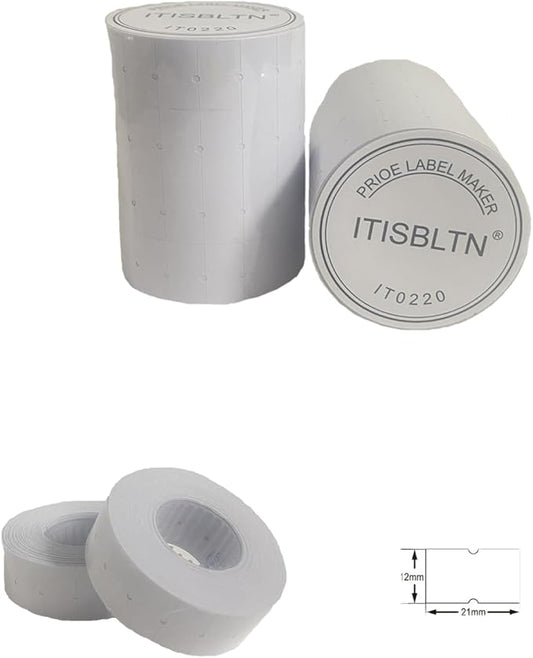 One-Line White Price Gun Labels- 8,000 White Blank Price and Date Gun Labels with Fits MX-5500 and LonXFan 1 Line Price and Date Guns