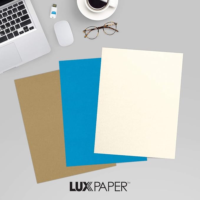 LUXPaper 8.5" x 11" Cardstock | Letter Size | Champagne Metallic | 105lb. Cover (192lb. Text) | 50 Qty.