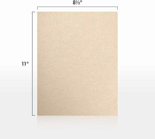 LUXPaper 8.5" x 11" Cardstock | Letter Size | Taupe Metallic | 105lb. Cover (192lb. Text) | 50 Qty