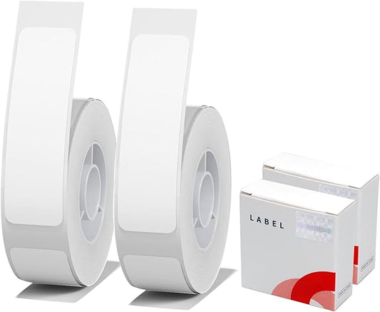 NIIMBOT Label Maker Tape Replacement for Niimbot D11 D110 D101 Label Printer, Adapted Label Print Paper, Thermal Sticker Paper 0.59"x 1.96" Waterproof Self-Adhesive Labeling Tape(2 Rolls, White)