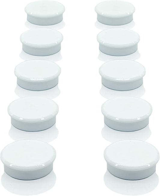 ZDZBLX Fridge Magnets, 10pcs Strong Refrigerator Magnets, Heavy Duty Small Magnets for Whiteboard, Office, Classroom, Lockers, Maps, DIY Crafts - Cute Mini Round Magnet for Fridge, Kitchen (White)