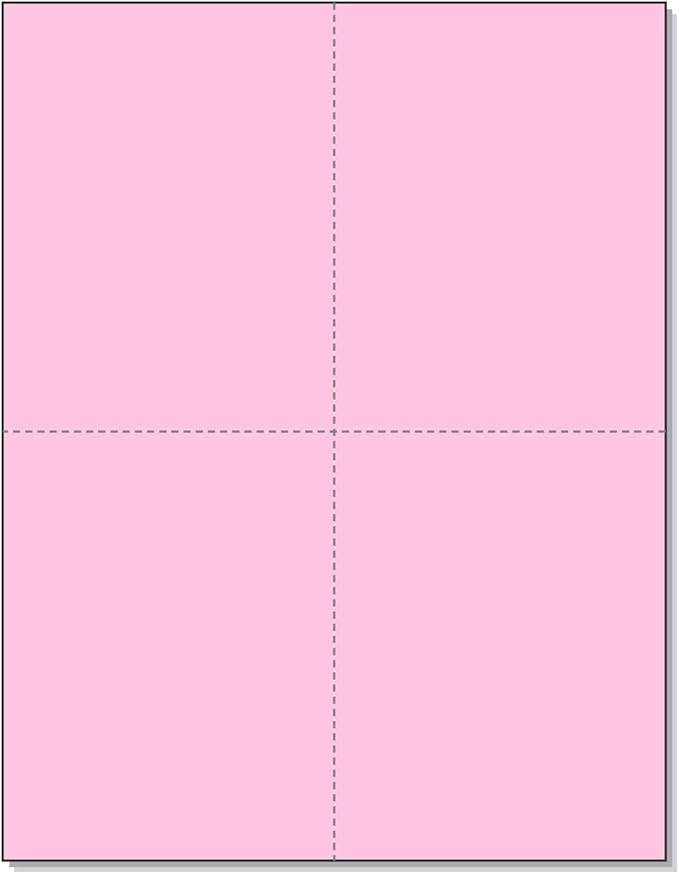 NextDayLabels 8-1/2" x 11" Laser/Inkjet Postcards 4 Per Page, (4-1/4" x 5-1/2" Each Card | Pink, 1000 Cards)