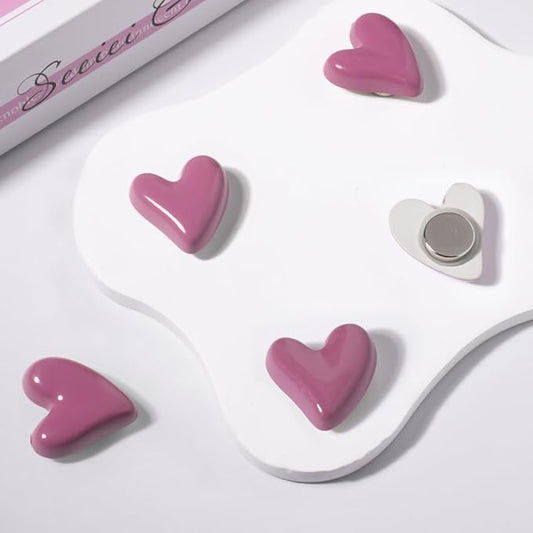 22Pcs Fridge Magnets,Cute Love Heart Decorative Magnets, Refrigerator Magnets for Whiteboard Cabinet Locker,Strong Holding Power,Rose red