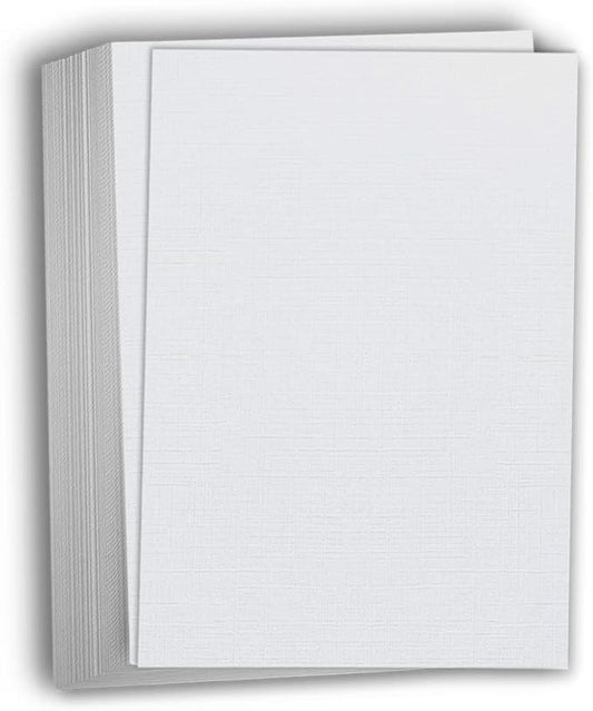 Hamilco Resume Linen Textured Cardstock Paper – 8 1/2 x 11" Blank Thick Heavy Weight 80 lb Cover Card Stock for Printer - 50 Pack (Gray)