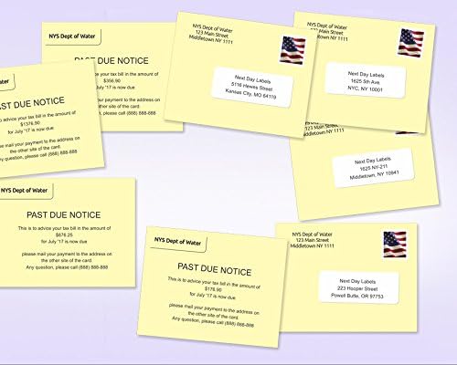 NextDayLabels 8-1/2" x 11" Laser/Inkjet Postcards 4 Per Page, (4-1/4" x 5-1/2" Each Card | Canary, 4000 Cards)