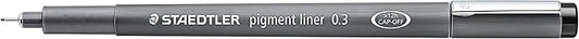 STAEDTLER Pigment Liner, Fineliner Pen for Drawing, Drafting, Journaling, 0.3mm, Black, Box of 5 Pens, 308 03-9M