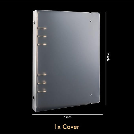 6PCS A5 6 Ring Binder Cover Clean Transparent Soft PVC Tab Dividers for Binders Tab Binder Dividers for 2/3/4/6Ring Binders Refillable Notebook Shell withMatte surfaceforStamp & Die Storage