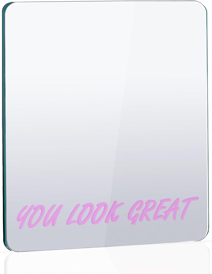 You Look Great Magnetic Locker Mirror 6’’x7’’ - Frameless, Safe Rounded Corners & Polished Edge, Strong Magnets for Locker, Perfect Size for School, Workshop, Home - Always Cheerful!