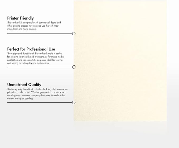 LUXPaper 8.5" x 11" Cardstock | Letter Size | Champagne Metallic | 105lb. Cover (192lb. Text) | 50 Qty.