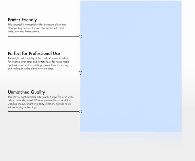 LUXPaper 8.5" x 11" Cardstock | Letter Size | Baby Blue | 100lb. Cover (183lb. Text) | 50 Qty