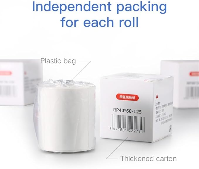 B1 B21 B3S Label Maker Tape, 3 Rolls Adapted Label Print Paper Mini Labels Sticker 1.57"x 1.18" (40x30mm) Standard Laminated Office Container Labeling Tape Replacement for B1 Label Maker (White)
