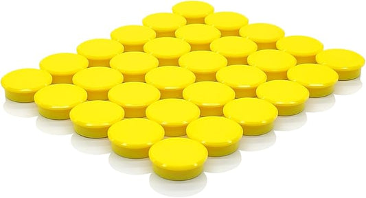 ZDZBLX Fridge Magnets, 30pcs Strong Refrigerator Magnets, Heavy Duty Small Magnets for Whiteboard, Office, Classroom, Lockers, Maps, DIY Crafts - Cute Mini Round Magnet for Fridge, Kitchen (Yellow)