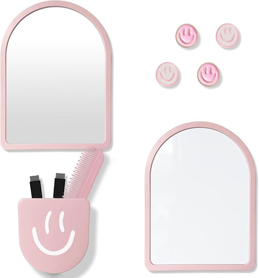 10 pcs - Locker Accessories, Locker Decorations Including Mirrors, whiteboards, Magnets and organizing Supplies. Ideal for Back-to-School Essentials and The Office (10 Pcs - Pink)