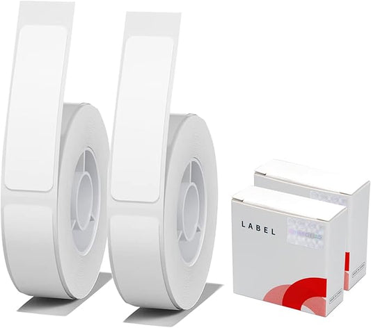 Label Maker Tape Compatible for NIIMBOT D11 D110 D101, Adapted Label Print Paper, Thermal Sticker Paper 0.47"x 1.57" Waterproof Self Adhesive Labeling Tape(2 Rolls, White)