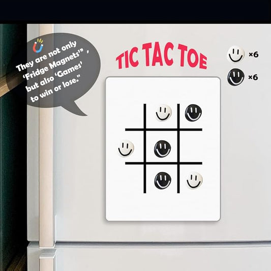12Pcs Fridge Magnets - Smiley Face Cute Refrigerator Magnets - Colorful Decorative Small Magnets for Whiteboard Locker Cabinet - Classroom Kitchen Office Decor (3mm/Black&White)