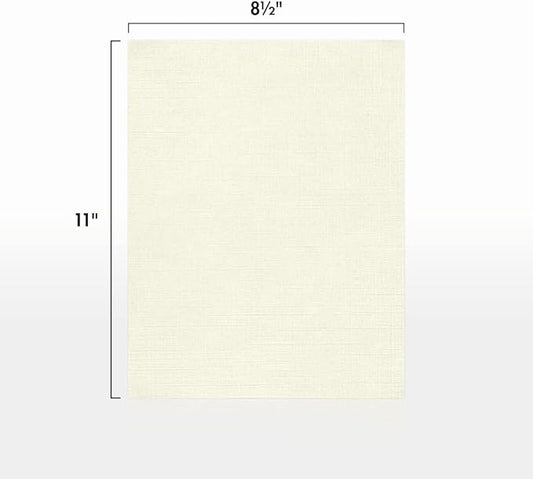 LUXPaper 8.5" x 11" Classic Linen Paper | Letter Size | Natural White | 70lb. Text | 500 Qty