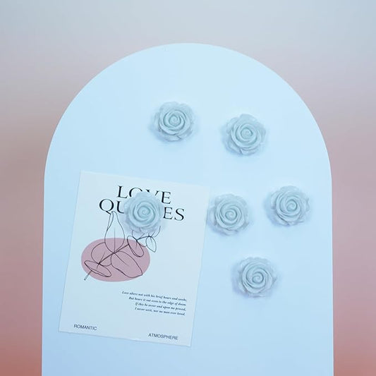 15 pcs - Cute Flower Magnet, White Rose Magnet for Fridge and Locker, Whiteboard and Decorative(15 pcs - Rose - White)