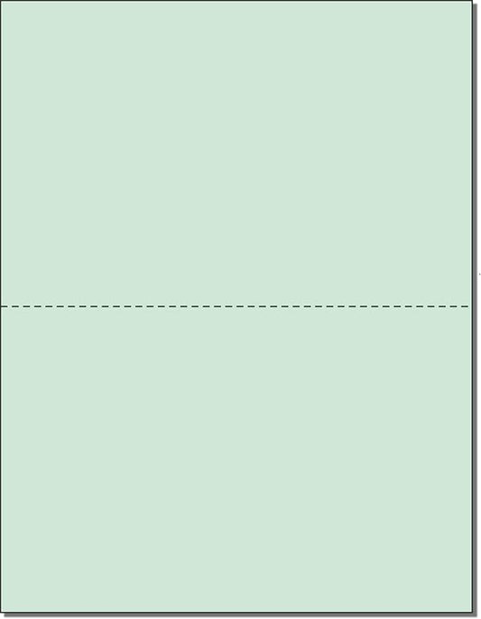 NextDayLabels - Pack of 500 Sheets, 8-1/2 x 11" Letter Size Perforated Paper (Green, Perf @ 5-1/2")