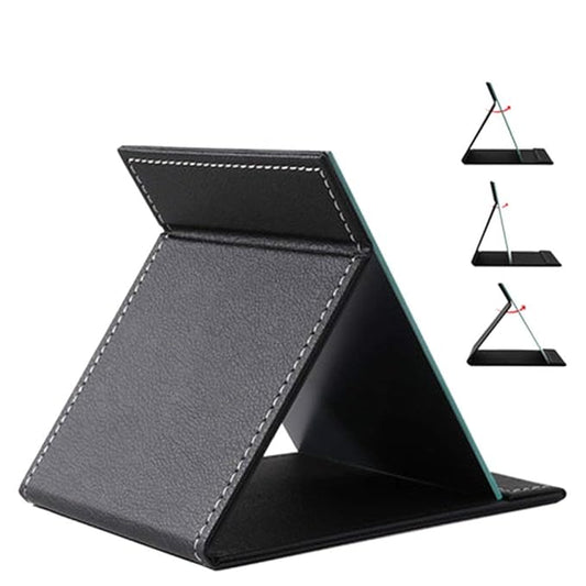 EFAILY Folding Travel Mirror, PU Portable Adjustable Rectangular Ultrathin Mirror, for Travel, Camping,Home(6.4W×5.3L)