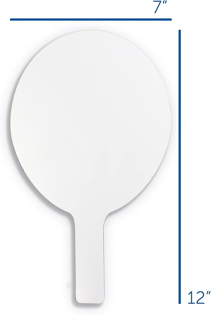 Flipside Products Oval Dry Erase Answer Paddles, Auction, Handheld Whiteboard, Handle Response Board, Classroom Dry Erase, Pack of 12