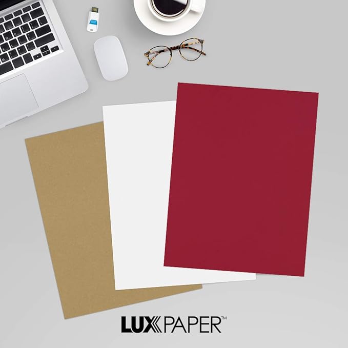 LUXPaper 8.5" x 11" Cardstock | Letter Size | Garnet Red | 100lb. Cover (183lb. Text) | 50 Qty