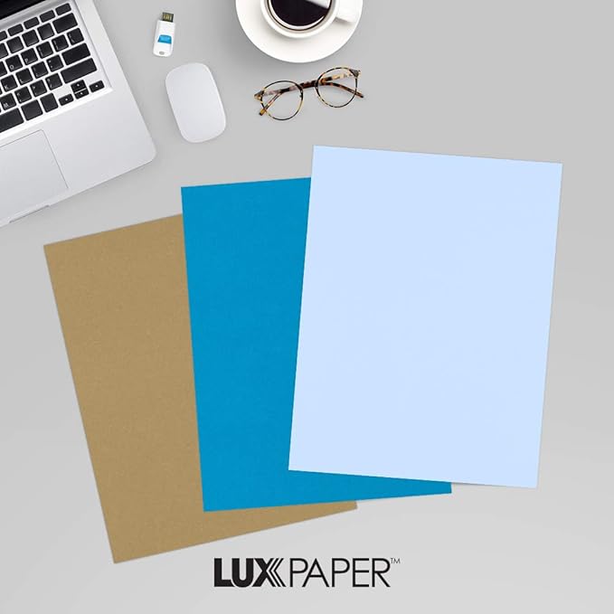 LUXPaper 8.5" x 11" Cardstock | Letter Size | Baby Blue | 100lb. Cover (183lb. Text) | 50 Qty