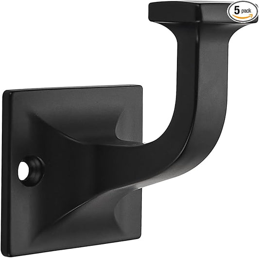 SAILING 5 Pack Coat Hooks - Matte Black Robe Hooks Decorative Wall Hooks for Bathroom Bedroom Kitchen Towel Robe Clothes Cabinet Closet Bathroom Hardware