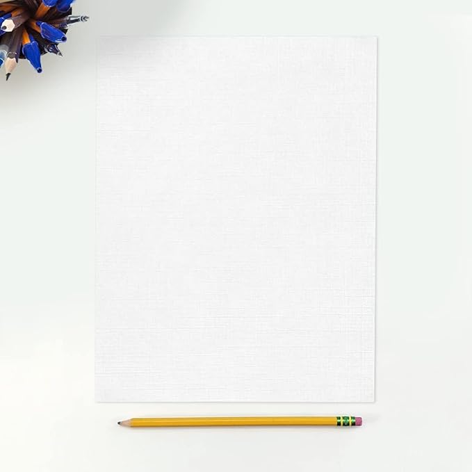LUXPaper 8.5" x 11" Classic Linen Paper | Letter Size | Avon Brilliant White | 70lb. Text | 500 Qty