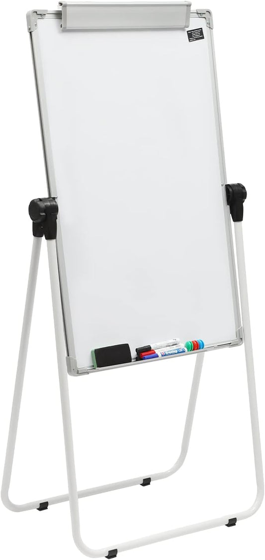Rolling WhiteBoard with Stand, Double Sided Magnetic Dry Erase Boards Height Adjustable, Portable Standing White Board for Home School Office Classroom Restaurant(36"×24")
