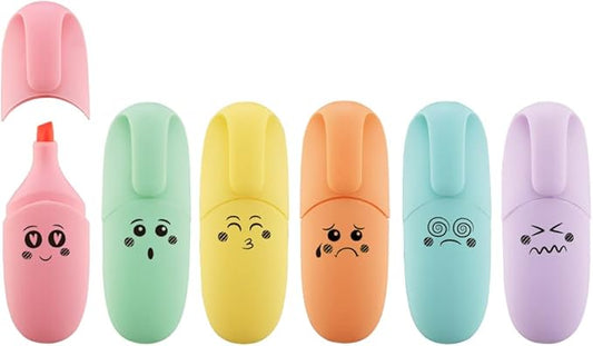 12 pieces Kawaii School Supplies Assorted Colors Cute Mini Highlighters Kawaii Design Gift Highlighter Marker Pen