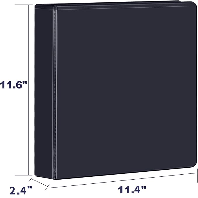 ViVin 1.5 Inch Slant-D View Binder, Single-Tap 3 Ring Binder 1.5", Fits 8.5" x 11" Paper, Black,6 Pack