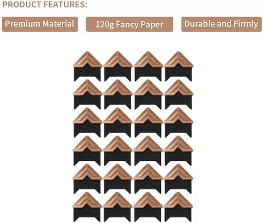 GOONAVI 15 Sheets 360 Pcs Rose-Gold Acid-Free Photo Corners Mounting Self Adhesive for DIY Photo Album Journal