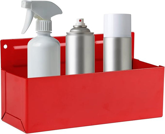 Magnetic Aerosol Spray Can Holder, Magnet Toolbox Bottle Holder, Tool Box Storage Rack for Garage and Home, Craft Workspace, Mechanic Paint Bottle Can Organizer, Red, 3"x8.3"