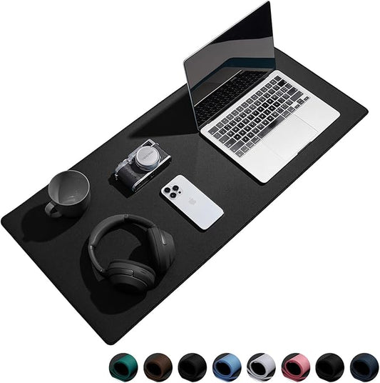 Waterproof Large Gaming Mouse Pad with Durable Stitched Edges, Non-Slip Rubber Base, Grainy Jacquard Mouse Mat Desk Pad for Home Office Gaming, 27.5"*11.8"*0.12", Black