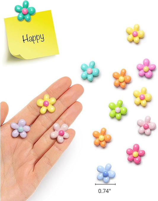 Mymazn 20 PCS Fridge Magnets Cute Refrigerator Magnets Colorful Decorative Magnet Flower Magnet for Office Kitchen Locker