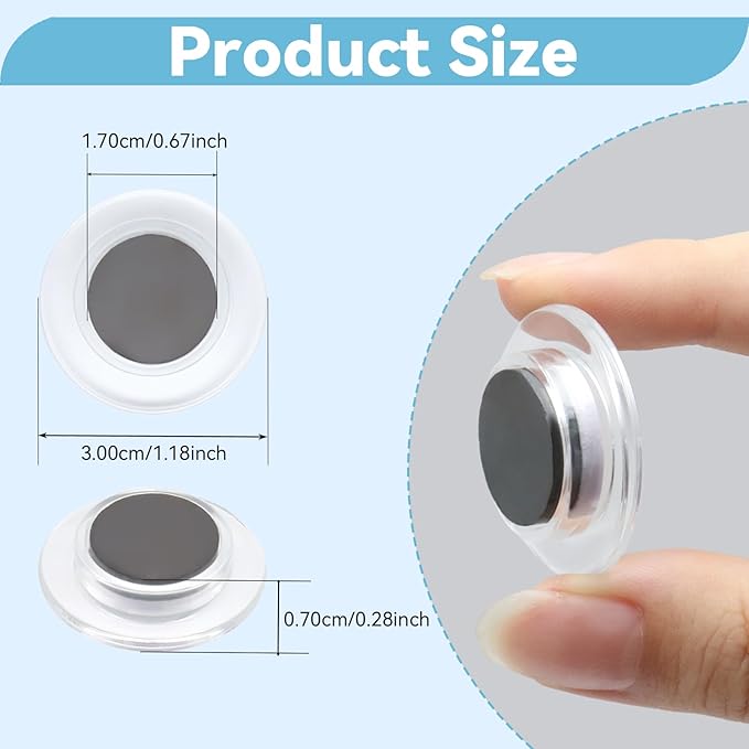 ZDZBLX Fridge Magnets 28 Pack, Strong Refrigerator Magnets Small Heavy Duty Mini Magnet, Cute Round Magnets for Whiteboard Fridge Locker Classroom Office Use, Decorative White Magnet for Home, School