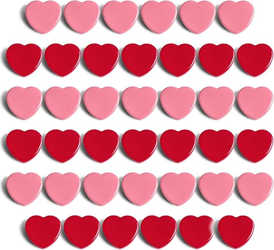 ZDZBLX 40PCS Heart Fridge Magnets - Cute Mini Strong Magnets for Whiteboard & School Lockers - Decorative Refrigerator Magnets - Heavy Duty Small Magnet for Kitchen, Home, Office, Crafts (Pink +Red)