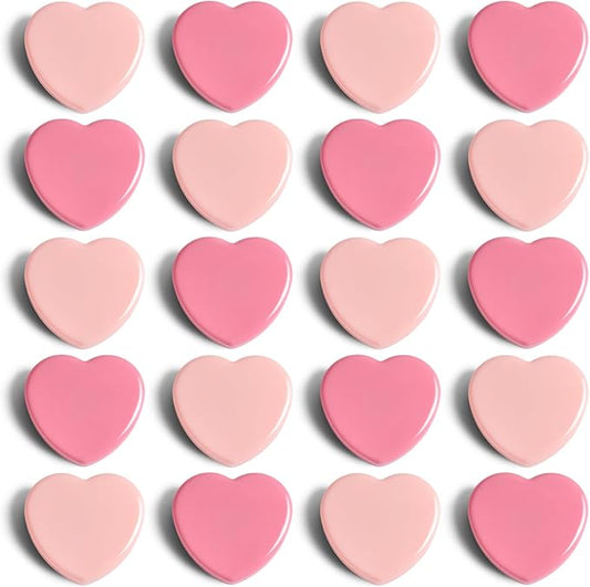 ZDZBLX 20PCS Pink Heart Fridge Magnets - Small Strong Magnets, Heavy Duty Refrigerator Magnets for Whiteboard School Crafts Lockers, Decorative Cute Mini Magnet for Kitchen Office Classroom (2 Colors)
