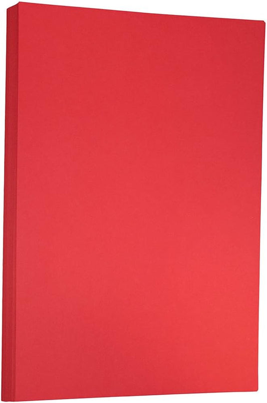 JAM PAPER Ledger 65lb Cardstock - 11 x 17 - Tabloid Coverstock - 176 gsm - Red Recycled - 50 Sheets/Pack