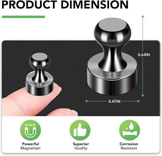 20 Pack Refrigerator Magnets Black Strong Whiteboard Magnets Small Magnets for Kitchen School Office