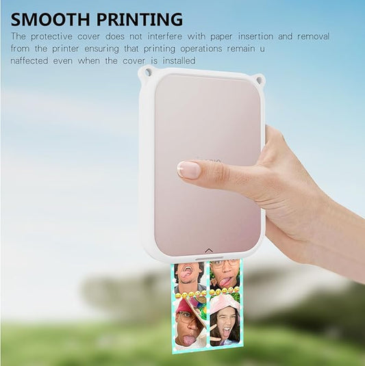 Silicone Case for Canon Ivy 2 Mini Photo Printer with Neck Strap Lanyard - White