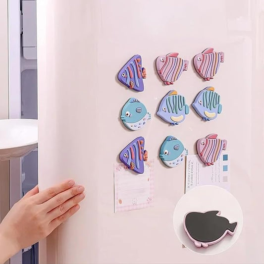 Cute Fishes Fridge Magnet Set - 4 Cute Colorful Fish Refrigerator Magnets to Add Fun to Your Home Appliances and Notes