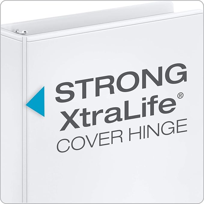 Cardinal Performer 3-Ring Binders, 3", Non-Locking Slant-D Rings, White, 4-Pack & Economy 3 Ring Binder, 2 Inch, Presentation View, White, Holds 475 Sheets, Nonstick, PVC Free, 4 Pack of Binders
