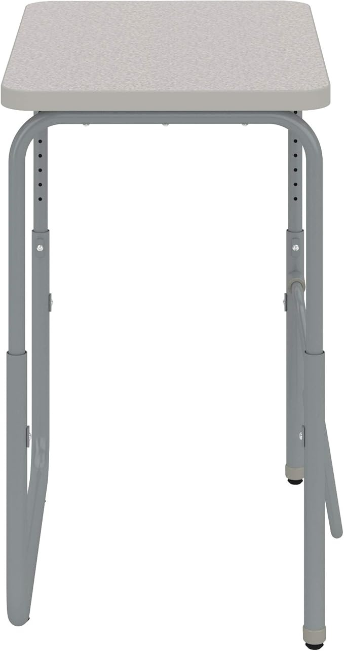 Safco AlphaBetter 2.0 Height â€“ Adjustable Student Desk with Swinging Footrest Bar, Sit to Stand, 22"-30", Pebble Gray Classroom and Home School Desk