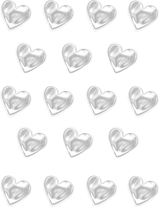 18PCS Silver Fridge Magnets Cute Love Heart Refrigerator Magnets, Decorative Small Magnets for Whiteboard Cabinet Locker, Pretty Magnets for Classroom Kitchen Office