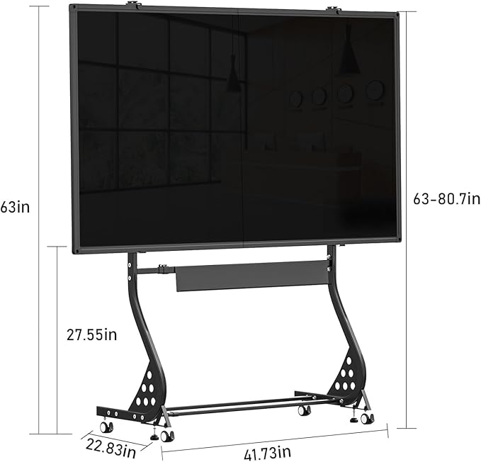 Rolling Chalkboard Black Dry Erase Board 48x36 with Height & Width Adjustable Stand, Large Portable Magnetic Double-Sided Whiteboard on Wheels, Mobile Standing Easel Blackboard for Office