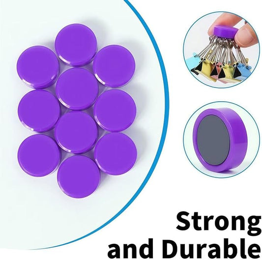Fridge Magnets, 30 Pack Strong Small Heavy Duty Magnets, Decorative Mini Cute Round Refrigerator Magnets for Whiteboard, Crafts, Fridge, Locker, Classroom, Office,Kitchen (Purple)